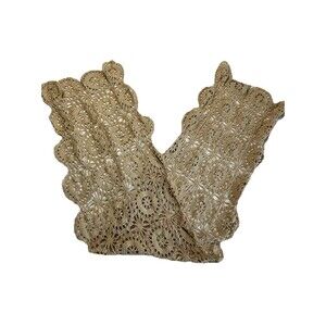 Handmade Crochet Table Runner 58x16 Natural Tan Cottage Core Boho